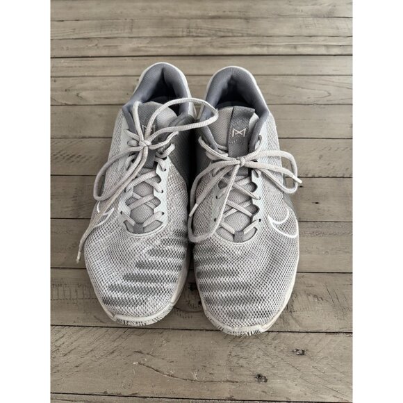 MEN'S NIKE DZ2617 METCON 9 RUNNING SMOKE GREY/WHITE SHOES SNEAKERS Size 11 - Picture 3 of 5
